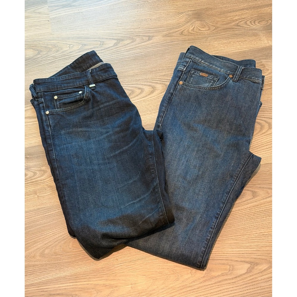 Hugo Boss Jeans Blue Stretch Straight Leg Men's size 34x32 Denim lot of 2